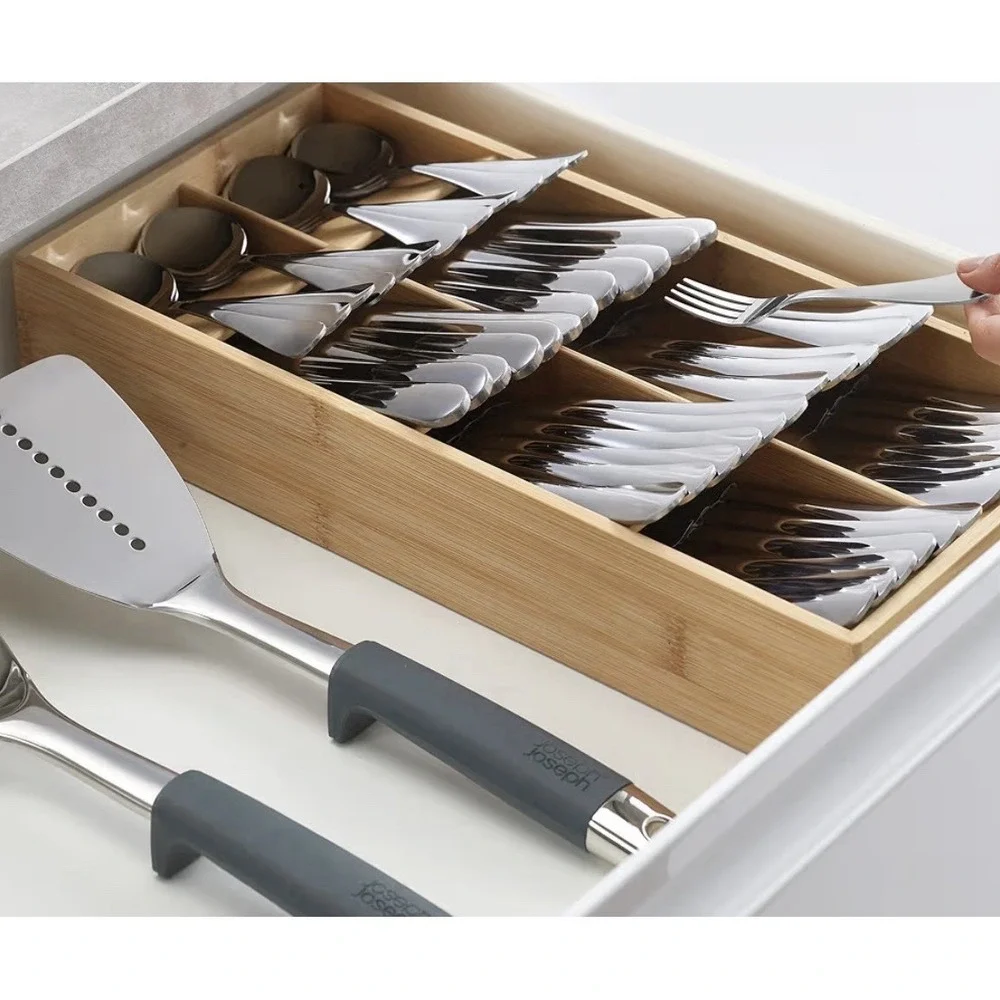 Joseph Joseph Bamboo Cutlery Drawer Organizer Set 5 & 8 Compartments